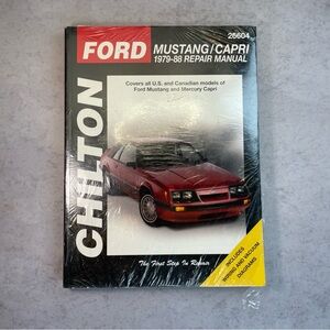 Chilton Ford Mustang/Capri 1979-88 Repair Manual - Red/Black/Cream